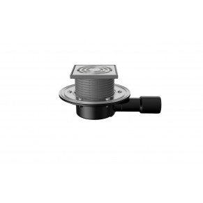 Трап регулируемый T090.1SDsP125x125 горизонтальный выпуск DN40/50 с сухим сифоном решетка нерж. стал Трап регулируемый T090.1SDsP125x125 горизонтальный выпуск DN40/50 с сухим сифоном решетка нерж. стал