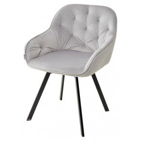 Стул GALE 360град. поворот BLUVEL-03 LIGHT GREY, велюр черный каркас