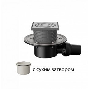 T520.1SDsP Трап горизонтальный с регулировкой угла отвода 520 с нержавеющей решеткой с сухим затвор T520.1SDsP Трап горизонтальный с регулировкой угла отвода 520 с нержавеющей решеткой с сухим затвор