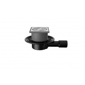 Трап регулируемый T090.0SDsP125x125 горизонтальный выпуск DN40/50 с сухим сифоном решетка нерж. стал Трап регулируемый T090.0SDsP125x125 горизонтальный выпуск DN40/50 с сухим сифоном решетка нерж. стал