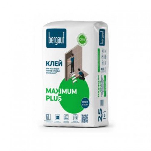 Maximum PLUS Клей для всех видов плитки на сложные основания 25кг Bergauf Maximum PLUS Клей для всех видов плитки на сложные основания 25кг Bergauf