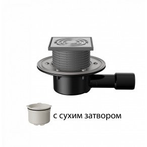 T510.1SDsP Трап горизонтальный регулируемый 510 с нержавеющей решеткой с сухим затвором с фланцем T510.1SDsP Трап горизонтальный регулируемый 510 с нержавеющей решеткой с сухим затвором с фланцем