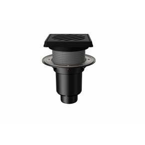 Трап регулируемый Т616.1PNsG260x260 вертикальный выпуск DN110/160 с корзинкой и незамерзающий сифон