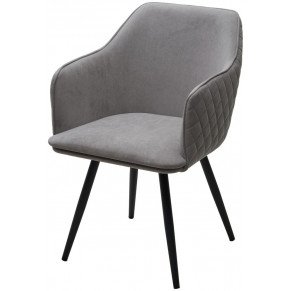 Стул FORT 360град. поворот B22 Серый, велюр черный каркас